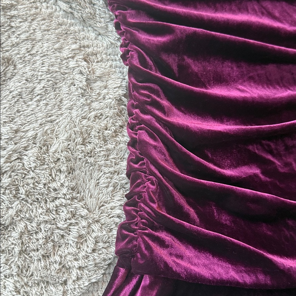 Karlie Free People Dress Sz Large Velvet Pink Purple Cocktail Dress / strapless - Picture 4 of 8